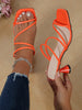 Women's Square Toe Chunky Heel Open-Toe Sandals – Cross Strap by FitiqueFit