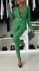 Double-Breasted Lapel Blazer & Zip-Up Trousers Suit by FitiqueFit