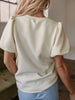Textured Puff Sleeve T-Shirt by Simply Love