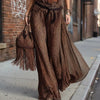 Leopard Print Sheer Wide-Leg Pants & Sleeveless Tank Top Set by FitiqueFit