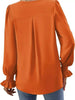 V-Neck Long Sleeve Ruffle Cuff Blouse by Wild and Free Boutique