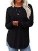 Ribbed Knit Long Sleeve T-Shirt by Simply Love