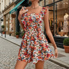 Women's Sleeveless Square Neck Printed Boho Jumpsuit by FitiqueFit