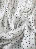 Polka Dot Notched Ruffled Cap Sleeve Blouse