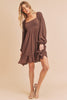 New Ruffled Hem Square Neck Balloon Sleeve Mini Dress For Women – Trendy, Elegant, Feminine & Fashion-Forward by Stevvex