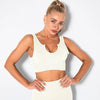 Seamless Ribbed Built Bra Tank Top – Women's Longline Workout Crop Top by FitiqueFit