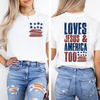 Loves Jesus & America Too - Pocket Size Front - Tee