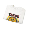 Tacos Not Tariffs Sweatshirt | taco pun, tariff protest typography by Tristan’s Treehouse