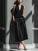 Women's Sleeveless Linen Shirt & Cropped Pants Set – Casual 2-Piece Outfit by FitiqueFit