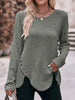 Ribbed Knit Long Sleeve T-Shirt by Simply Love