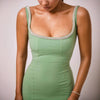 Sexy Sleeveless U-neck Rhinestone Slim-fit Solid Color Temperament Dress