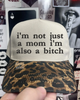 Not just a mom Leopard embroidered hat by Madness & Mayhem LLC