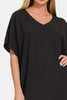 V-Neck Tee Dress with Pockets For Women – V-Neck Casual Dress, Tee Dress with Pockets, Comfortable V-Neck Dress, Pocketed Tee Dress, Casual Chic Dress, Easygoing V-Neck Dress by Stevvex