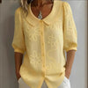 Women's Loose-Fit Retro 3D Embroidered Floral Shirt – Buttoned Casual Top by FitiqueFit