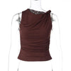 Women's Slim-fit Solid-color Sleeveless Top With A Twist Detail by My Store