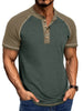 Men's Raglan Henley Color Block T-Shirt