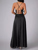 Lace Up Back Split Maxi Dress by Wild and Free Boutique