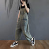 Women's Summer Retro Nostalgic Ripped Denim Overalls by FitiqueFit