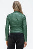 Women Classic Snobbish Faux Leather Zip-Up Drawstring Hooded Jacket Edgy & Casual PU Leather Jacket For Streetwear by Stevvex