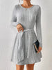 Ribbed Knit Tie Waist Long Sleeve Casual Dress by Wild and Free Boutique
