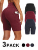 3-Pack High-Waisted Biker Yoga Shorts by FitiqueFit