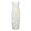 Women's Fashion Tube Top Flower Mesh Mid-length Dress