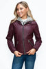 Women Warm Sleek Dual-Zipper Layered Jacket with Cozy Fuzzy Hood Urban Chic & Comfortable Jacket by Stevvex