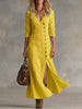 Casual Cotton Linen Long Sleeve Women’s Dress by FitiqueFit