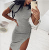 Slim split dress strap dress