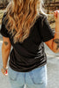 Embroidered Round Neck Short Sleeve T-Shirt by Simply Love