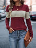 Color Block Ribbed Knit Long Sleeve T-Shirt by Wild and Free Boutique
