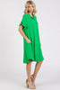 Button Down Flounce Sleeve Dress with Pockets – Casual, Comfortable, Feminine and Functional Dress with Button Front and Flounce Sleeves by Stevvex