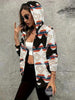 Modern Women Geometric Zip-Up Sherpa Jacket With Hood And Pockets Stylish Winter Jacket by Stevvex