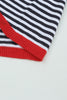 Pink Contrast Trimmed Striped Drop Shoulder Sweater