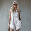 Women's Retro Hooded Zip-Up Sleeveless Cropped Jumpsuit by FitiqueFit