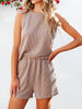 Round Neck Sleeveless Top and Shorts Set