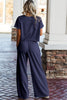 White Raw Hem Loose Tee and Wide Leg Pants Set