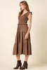 Smocked Ruffled Tiered Midi Dress For Women – Feminine, Romantic & Elegant Boho Chic Dress for Special Occasions by Stevvex