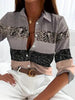 Women’s Stripe Print Long-Sleeve Blouse by FitiqueFit