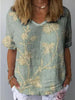Artistic Retro Digital Print Pullover Top – Women’s Chinese Style by FitiqueFit