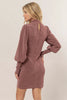 Glitter Mock Neck Long Sleeve Mini Dress – Sparkling Mock Neck Dress, Elegant, Flattering, Glitter Knit Dress, Elegant Mini Dress, Long Sleeve Party Dress, Statement Evening Dress by Stevvex