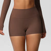 Womens Solid-Color Sports Shorts European And American Style Yoga Shorts by My Store