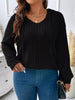 Ribbed Knit Drawstring Hooded T-Shirt by Simply Love