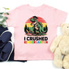 I Crushed Kindergarten T-Rex Dinosaur Graduation T-Shirt for Kids by Adorb Custom Tees