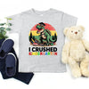 I Crushed Kindergarten T-Rex Dinosaur Graduation T-Shirt for Kids by Adorb Custom Tees