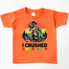 I Crushed Kindergarten T-Rex Dinosaur Graduation T-Shirt for Kids by Adorb Custom Tees