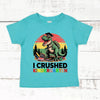 I Crushed Kindergarten T-Rex Dinosaur Graduation T-Shirt for Kids by Adorb Custom Tees