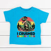 I Crushed Kindergarten T-Rex Dinosaur Graduation T-Shirt for Kids by Adorb Custom Tees