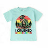 I Crushed Kindergarten T-Rex Dinosaur Graduation T-Shirt for Kids by Adorb Custom Tees