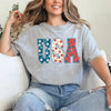 USA Floral T-Shirt - Independence Day Flowers Tees by Adorb Custom Tees
